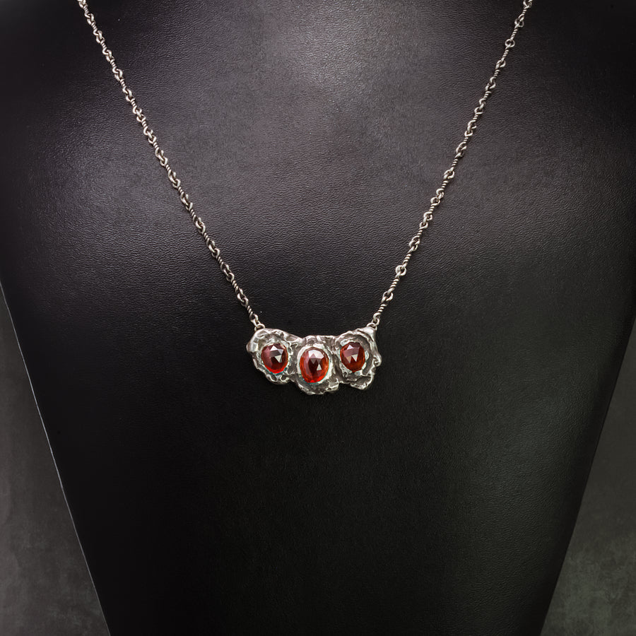 Effero Necklace-935 SS,Garnet & Patina- From Forests to Arches