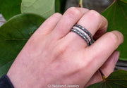 Rose Stacking Sterling Silver Ring In Your Choice of Finish