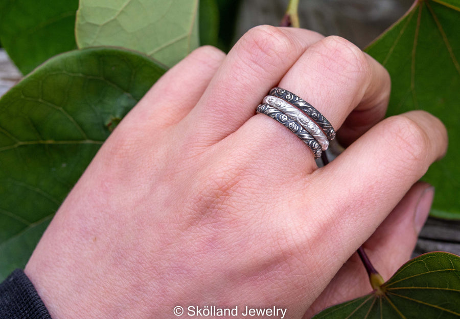 Rose Stacking Sterling Silver Ring In Your Choice of Finish
