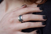 Silver & Gold Stardust Ring-Argentium Sterling Silver & 14K Gold-