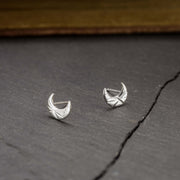 Crescent moon & star stud earrings