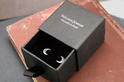 Crescent moon & star stud earrings