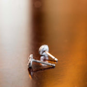 Brutalist Stardust Studs- Moon Inspired Sterling Silver Earrings