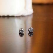 Brutalist Stardust Studs- Moon Inspired Sterling Silver Earrings