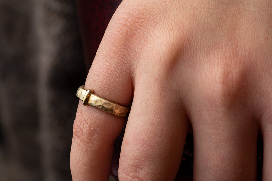 The Blacksmiths Key Ring in your choice of 10K or 14K Yellow Gold