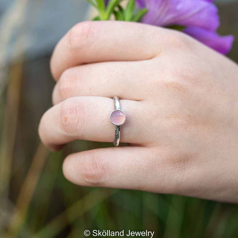 Lavender Chalcedony Stacking Ring-Size 8