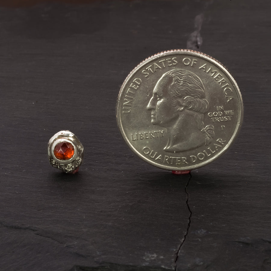 Effero Stud Earrings- 935 Sterling Silver Mozambique Garnets & Patina