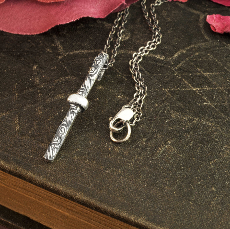 Claires Rose Key Necklace©-940 argentium sterling silver
