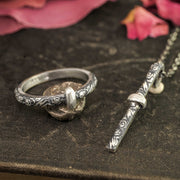 Claires Rose Key Necklace©-940 argentium sterling silver