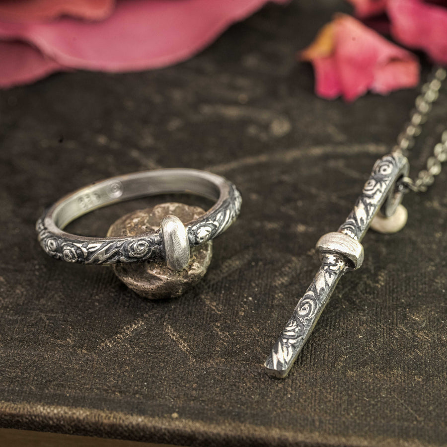 Claires Rose Key Necklace©-940 argentium sterling silver
