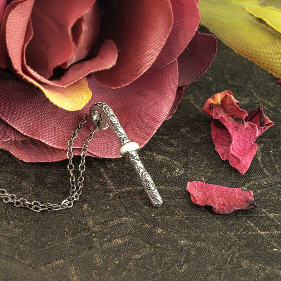 Claires Rose Key Necklace©-940 argentium sterling silver