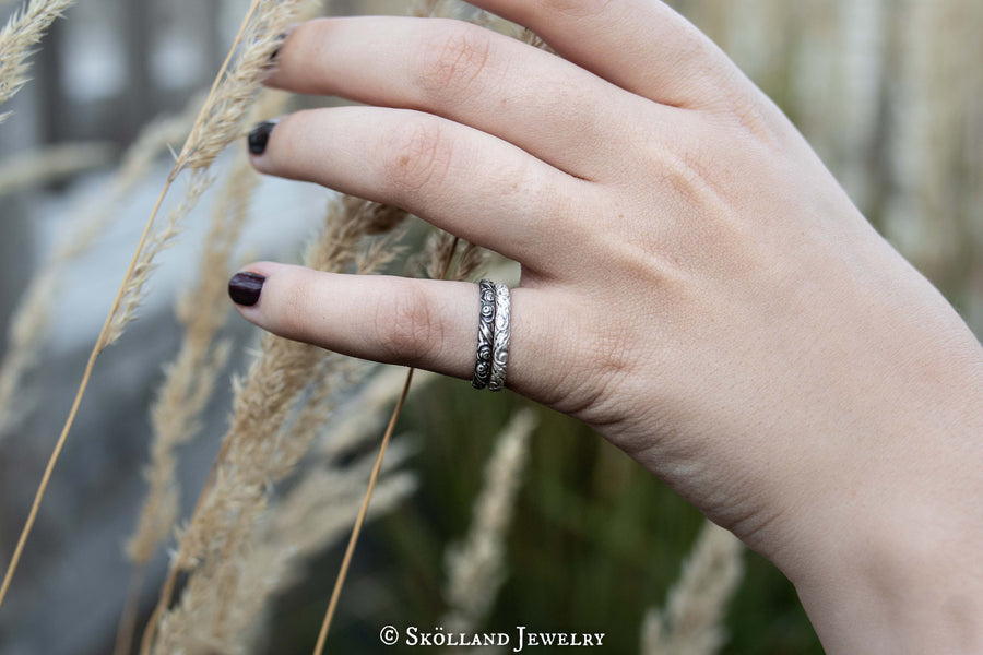 Rose Stacking Sterling Silver Ring In Your Choice of Finish