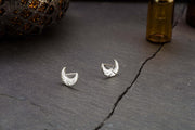 Crescent moon & star stud earrings