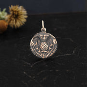 Distel-Charm aus Argentium-Sterlingsilber oder 14-karätigem Gold