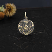 Distel-Charm aus Argentium-Sterlingsilber oder 14-karätigem Gold
