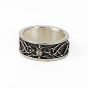 Distel- und Highland-Interlace-Ring © – 9-mm-Sterlingsilberband