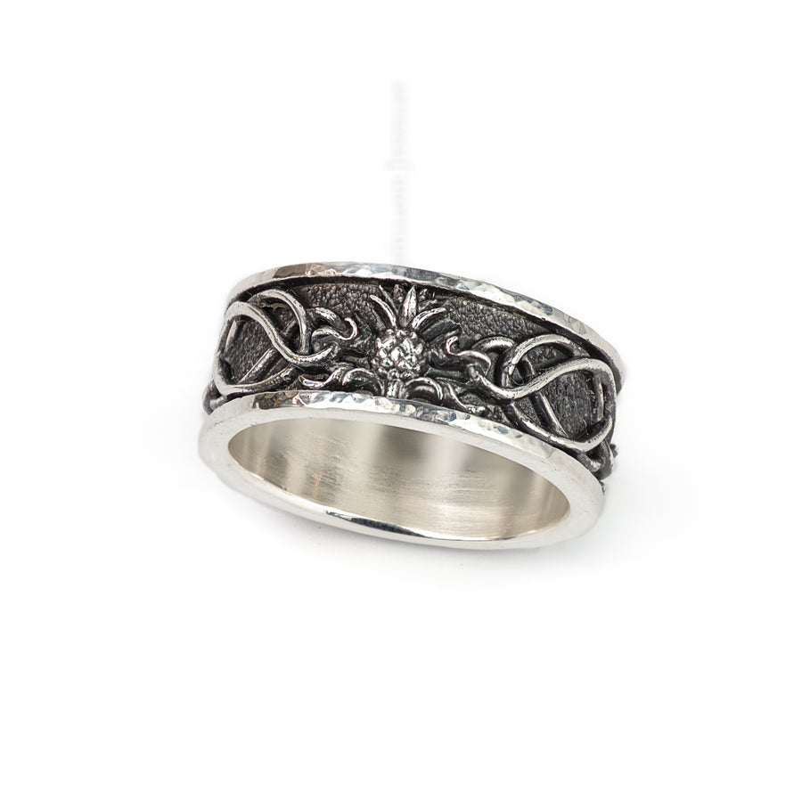 Thistle & Highland Interlace Ring ©-9mm Sterling Silver Band