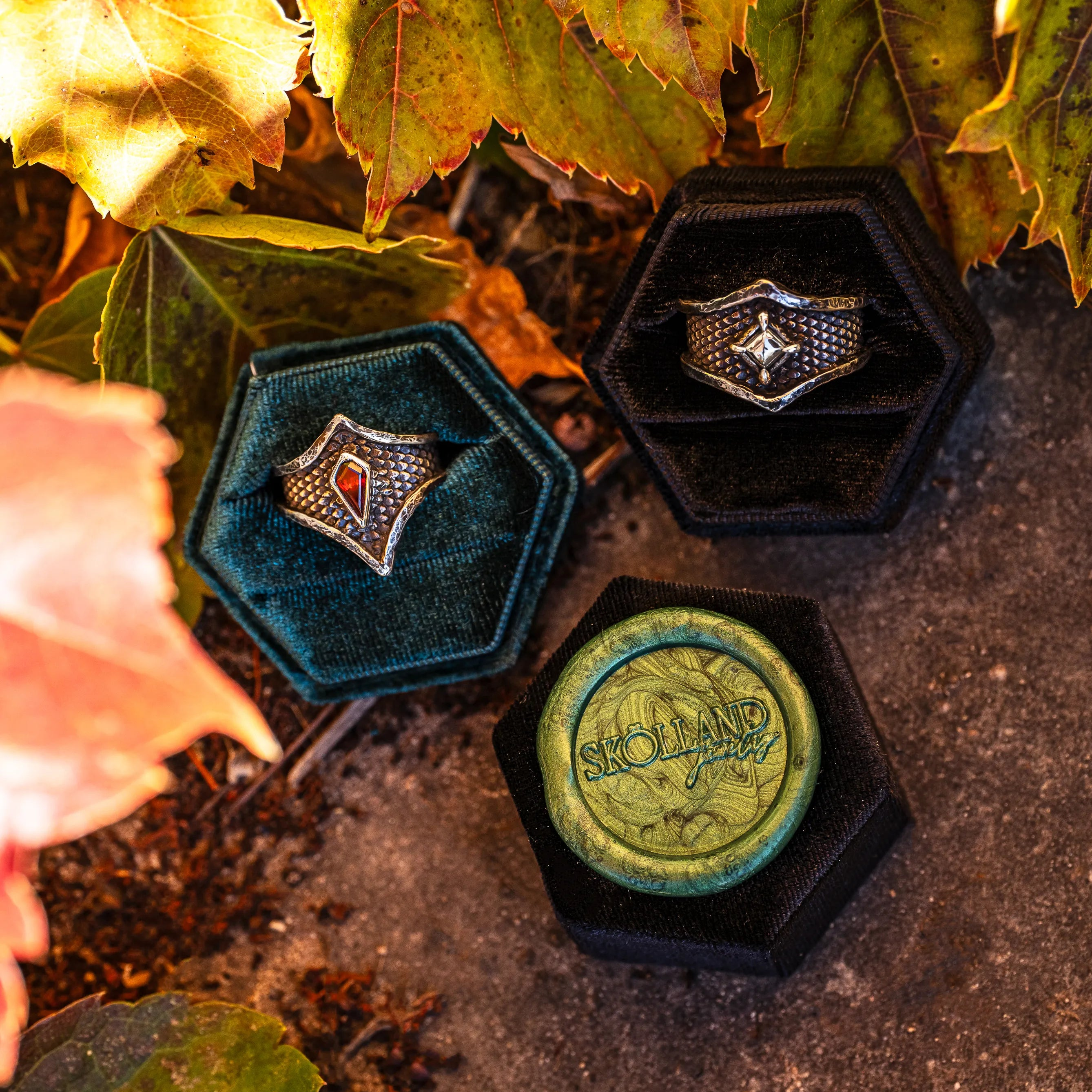 fantasy inspired wedding rings made from continuum silver