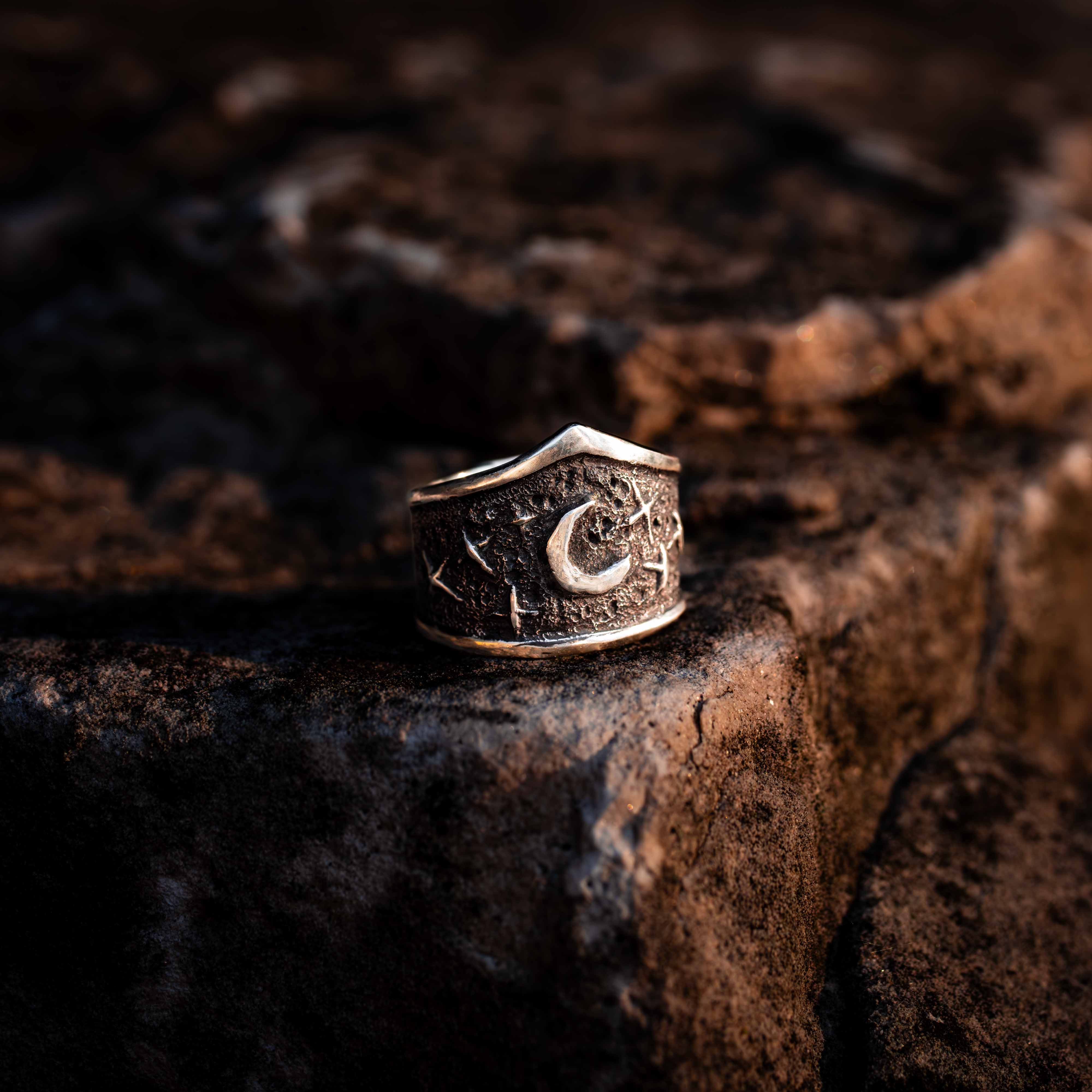 Celeste-Größe 9 Sterling Silber Statement-Ring – einzigartig