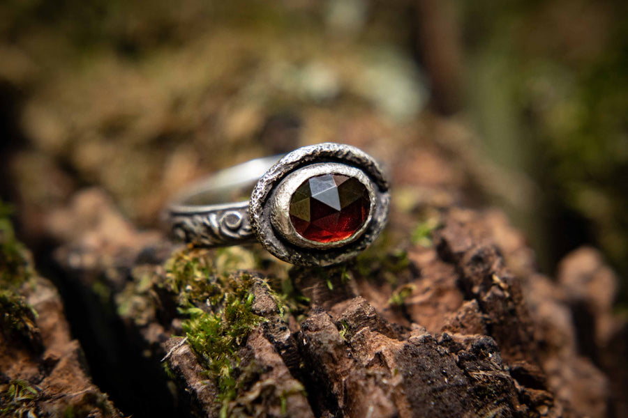 The Great Queen-Sterling Silver and Rose Cut Garnet
