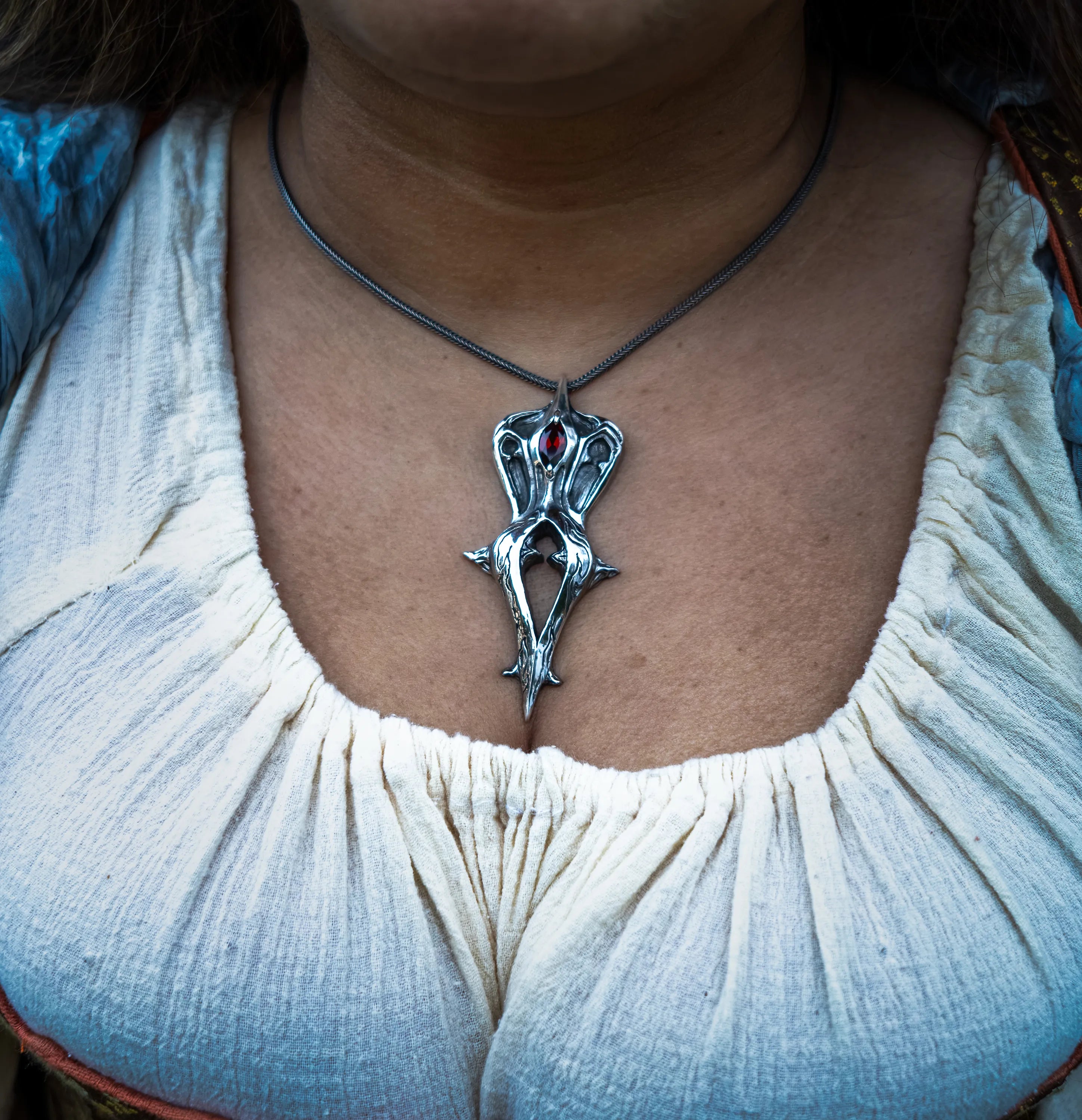 Rising Ever Higher-Statement Flame & Gothic Cathedral Inspired Pendant in Argentium Silver