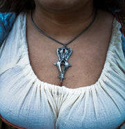 Rising Ever Higher-Statement Flame & Gothic Cathedral Inspired Pendant in Argentium Silver