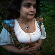 Rise & Burn Pyre Necklace- Argentium Silver & Garnet
