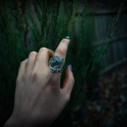 Sorceress Ring-Sterling Silver, Quartz, and Rubies