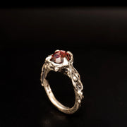 Omeratus-Size 9.25- Rose Cut Garnet & Argentium Sterling Silver Ring