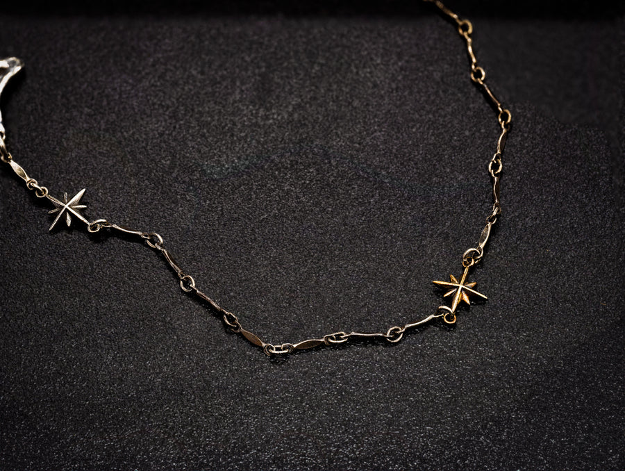 Celestial Realms Necklace- Sterling Silver & 10K Yellow Gold