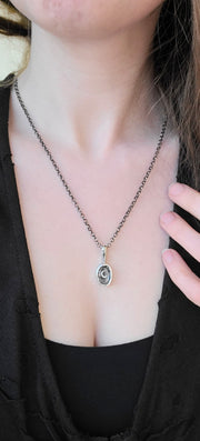 Crescent Moon Shadow Box Style Necklace