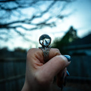 Sorceress Ring-Sterling Silver, Quartz, and Rubies