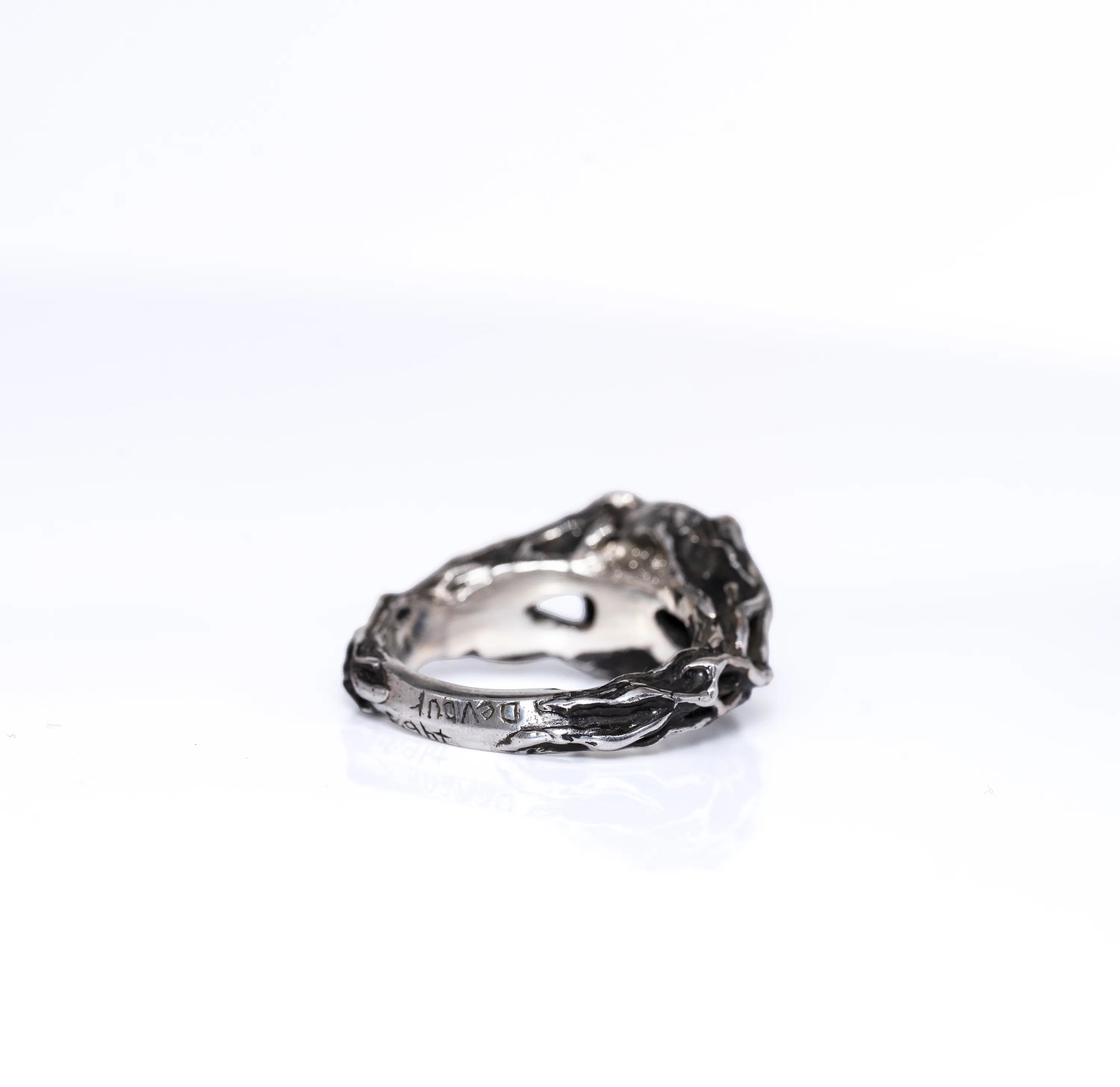 DERELICTASY RING- ARGENTIUM & HESSONITE GARNET-One of a Kind