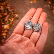 Round Fairy Door Earrings-Argentium Sterling Silver