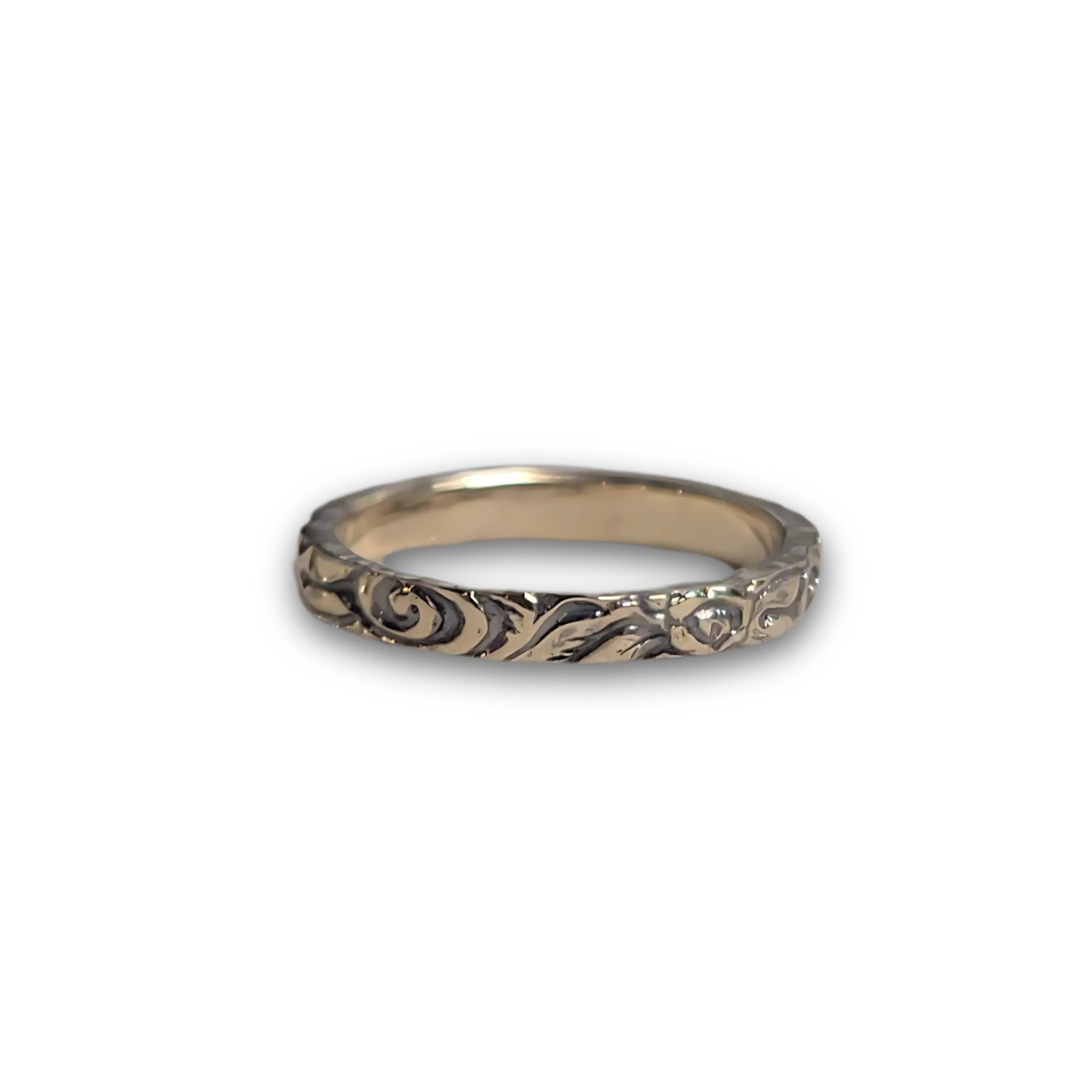 Flora-14K Yellow Gold Band-OOAK