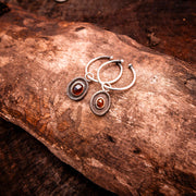 Powerful Women-Gemstone Charms for Hoop Earrings and Ear Cuffs-Rose Cut Garnets and Dravite Tourmalines
