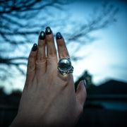 Sorceress Ring-Sterling Silver, Quartz, and Rubies