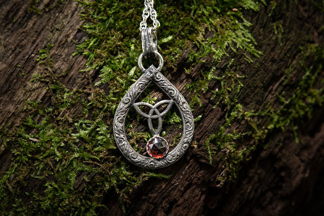 Maiden Necklace-Sterling Silver and Rose Cut Garnet