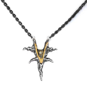 Crack the Sky Necklace-Argentium Silver w/18K Gold Accents & Reclaimed Diamond.