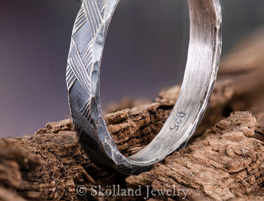 Sterling Silver Plaid Outlander Inspired Ring