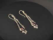 From Oblivion-Garnet & Argentium Sterling Silver Dangle Earrings