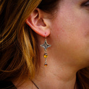 Realtas Golden Tears- Dangle Earrings-Sterling Silver & Citrine-LIMITED