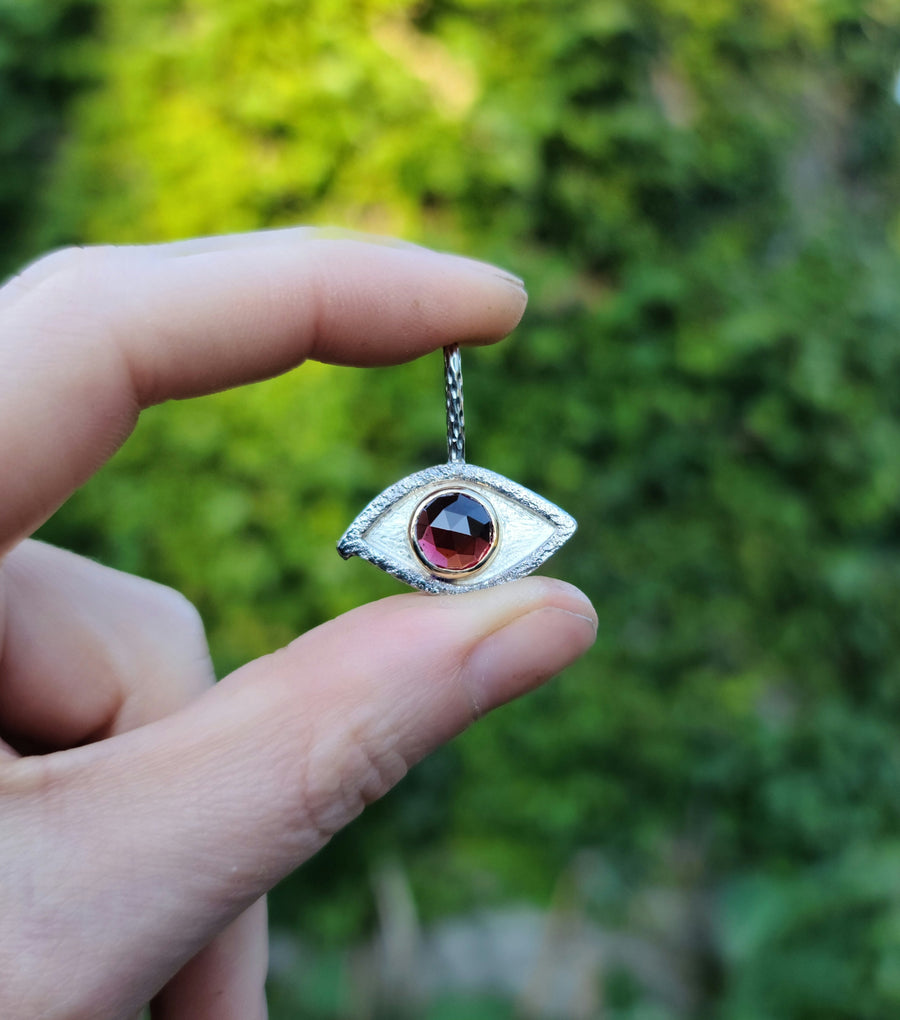 Egyptian Eye Charms- Argentium Silver w/ 14K Gold-Limited Edition
