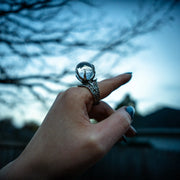 Sorceress Ring-Sterling Silver, Quartz, and Rubies