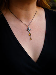 Realtas Gold Tears Necklace-Sterling Silver and Citrine