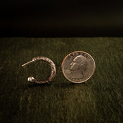 Brutalist Textured Hoop Earrings-Argentium Sterling Silver