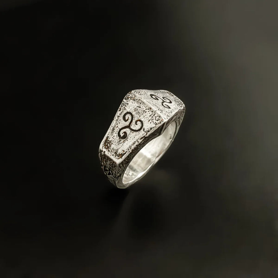 Eamon Ring-Unisex Triskelion Ring-Argentium Sterling Silver