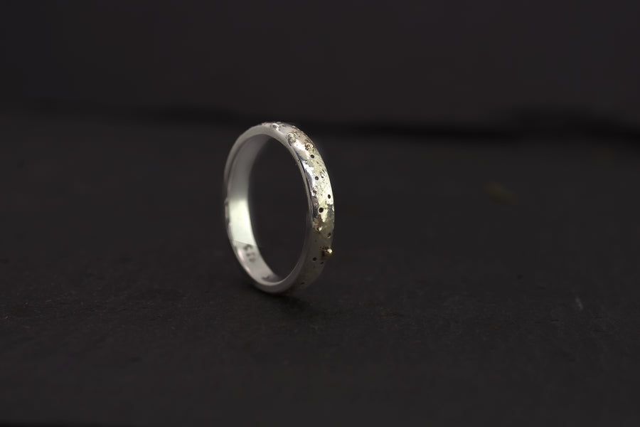 Sternenstaub-Ring aus Silber und Gold – 935 SS und 14 Karat Gold –
