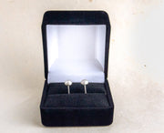 Pebble Stud Earrings - 935 Sterling Silver Smooth Matte Post Earrings
