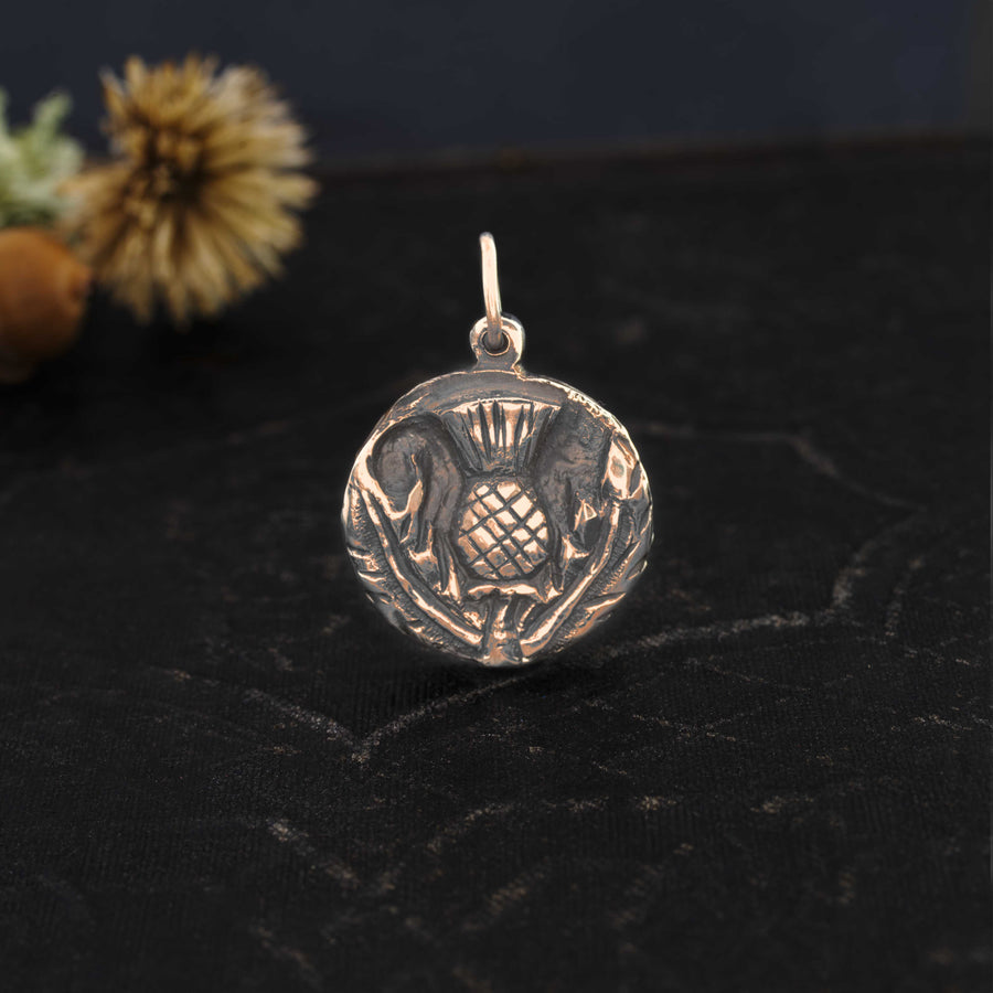 Thistle Charm-made in Argentium Sterling Silver or 14K Gold